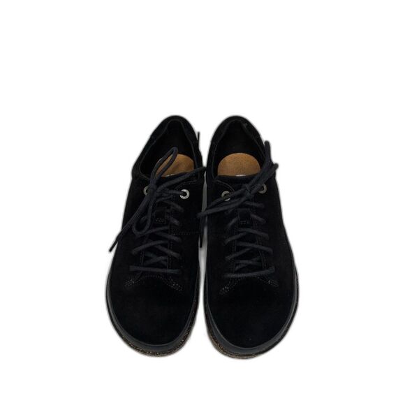 Birkenstock Honnef Low Black Leather Suede Cork Shoes Sneakers - Picture 3 of 10